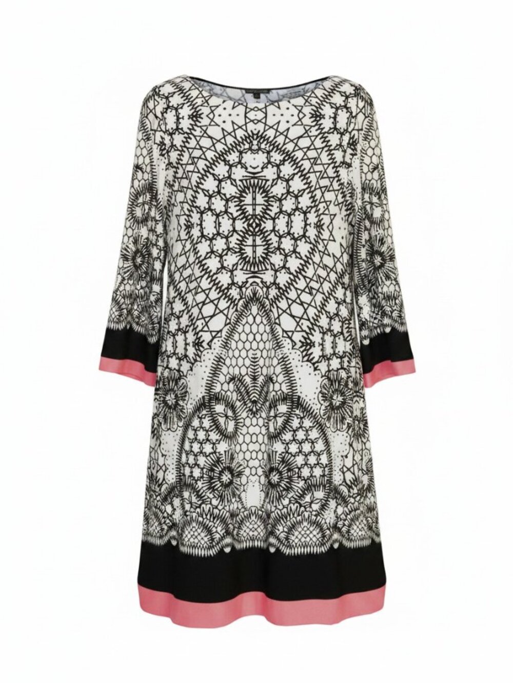Eliza J Party A-line Shift 3/4 Sleeves Dress Black White Pink Size 12